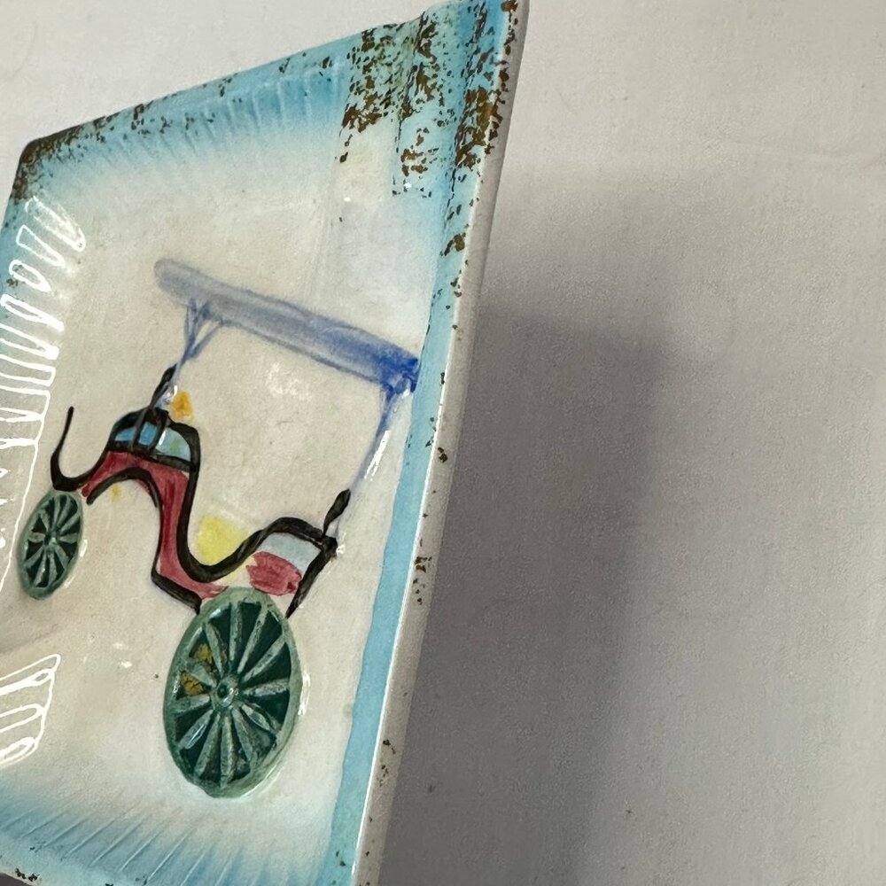 Vintage Ashtray Cigar/Cigarette Car/Cart, Ceramic, 5.5”, Unique Super Rare Find - Picture 5 of 11